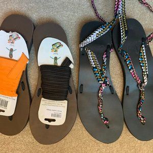 Sseko Ribbon Sandals (2 pair) Size 10